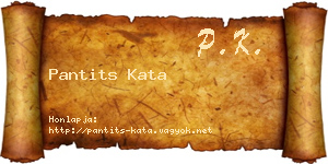Pantits Kata névjegykártya